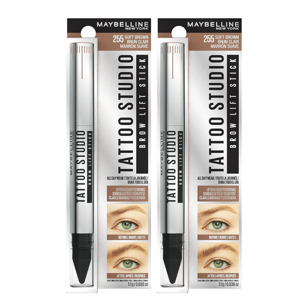 2x Maybelline Tattoo Brow Lift Stick Eyebrow Pen 255 Soft Brown