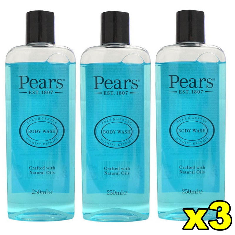 Pears Body Wash Soap Free Pure & Gentle Shower Gel Mint Extract 250mL Makeup Warehouse Australia