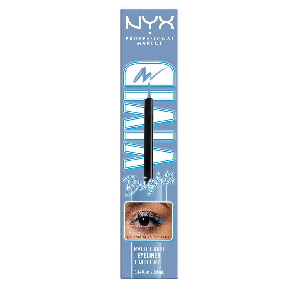 3x NYX Professional Makeup Vivid Bright Liquid Eye Liner 05 Cobalt Crush 2mL
