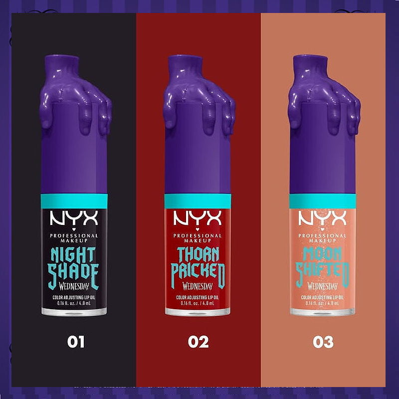 NYX Night Shade Wednesday Colour Adjusting Lip Oil 01 4.8ml
