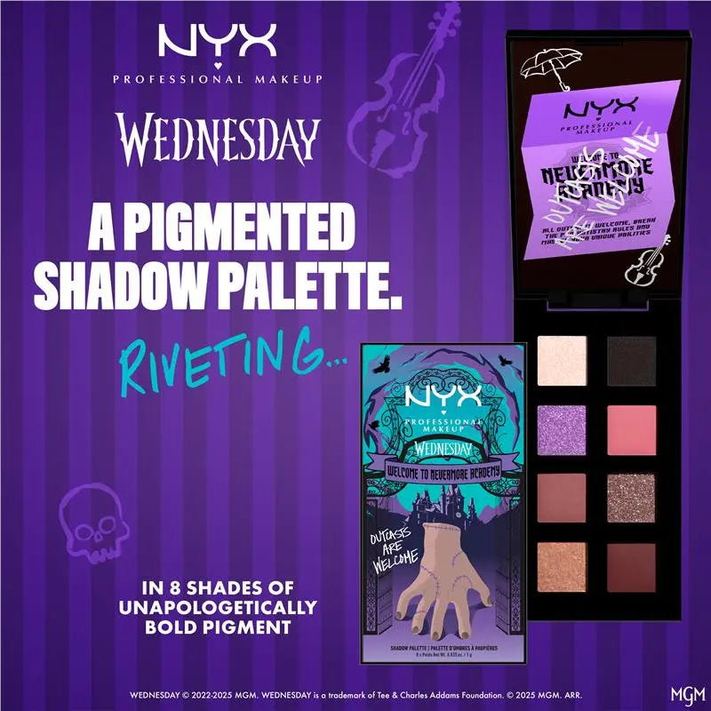 3x NYX Wednesday The Nevermore Academy Eyeshadow Palette