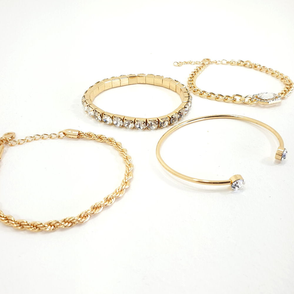 Rosy Lane Set of 4 Gold Chain Bracelets