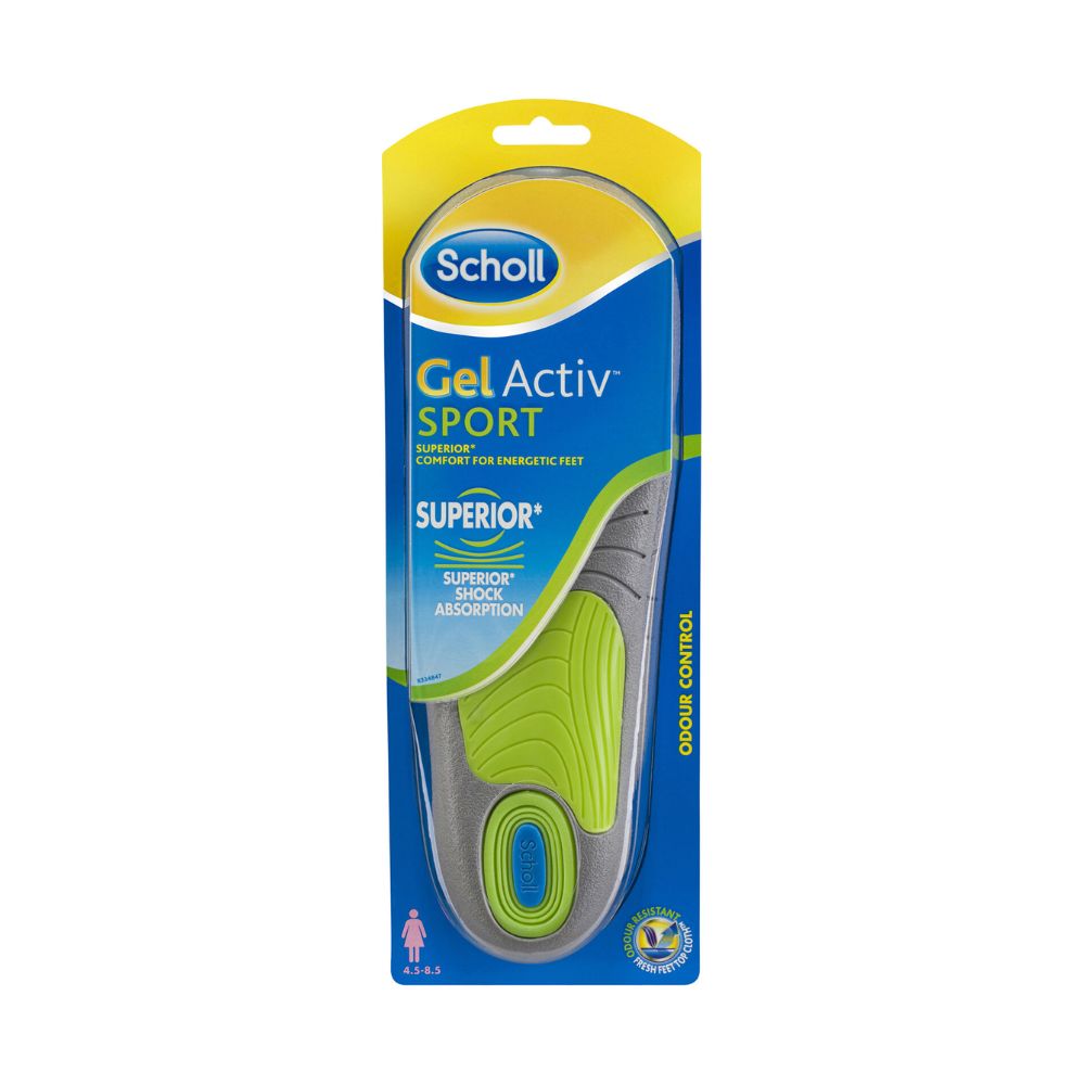 4x Scholl Gel Activ Sport Insole Womens Size 4.5 - 8.5