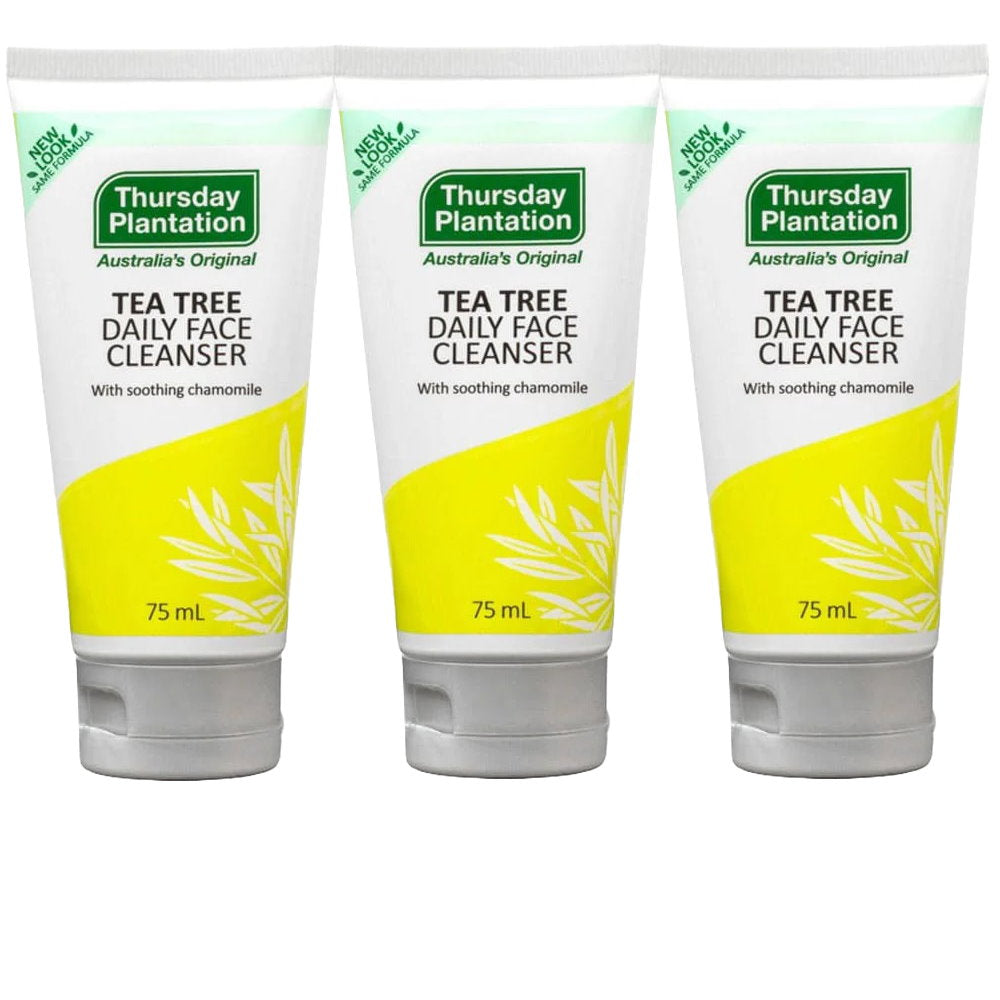3x Thursday Plantation Tea Tree Daily Face Cleanser 75ml