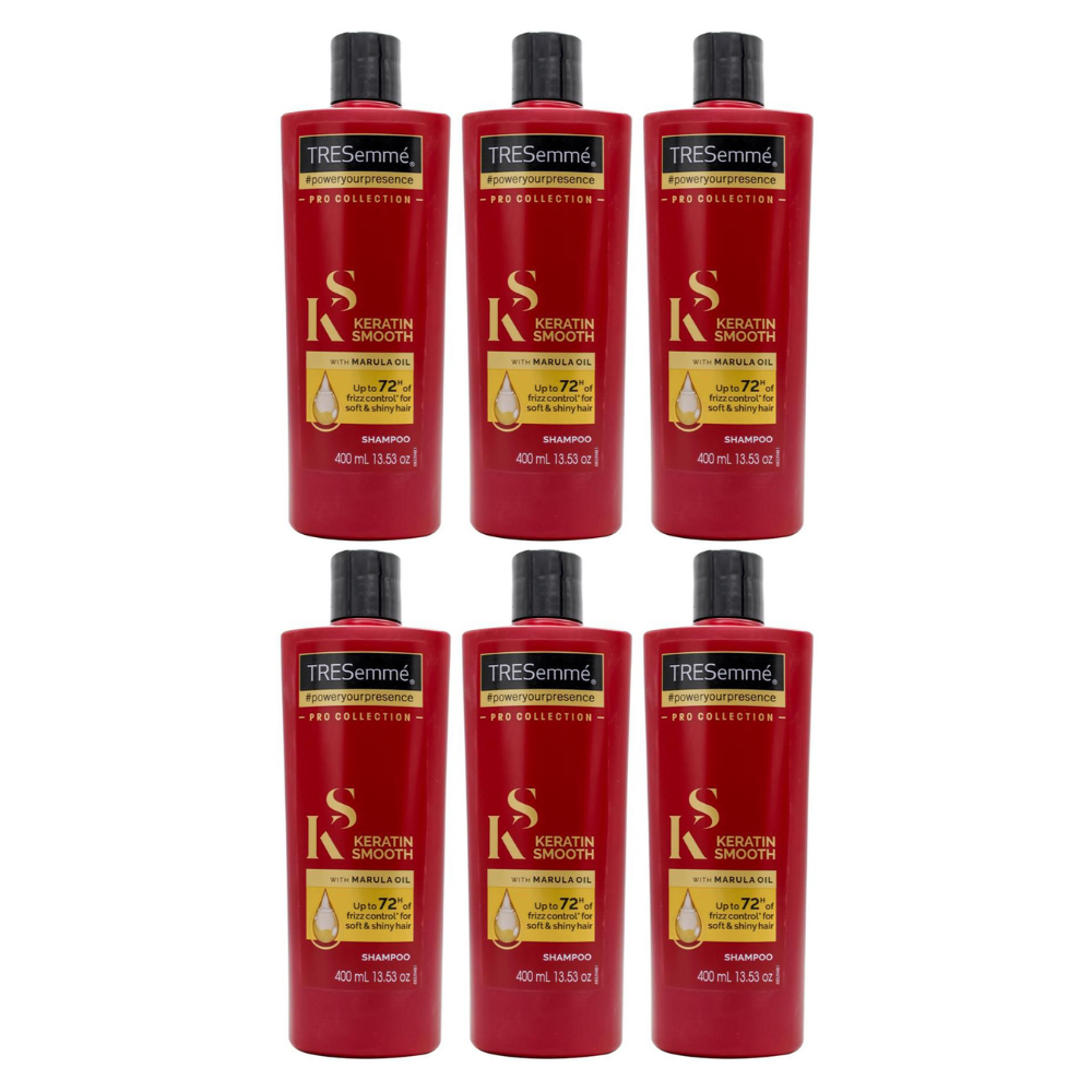 6x Tresemme Keratin Smooth Frizz Control with Marula Oil Shampoo 400ml