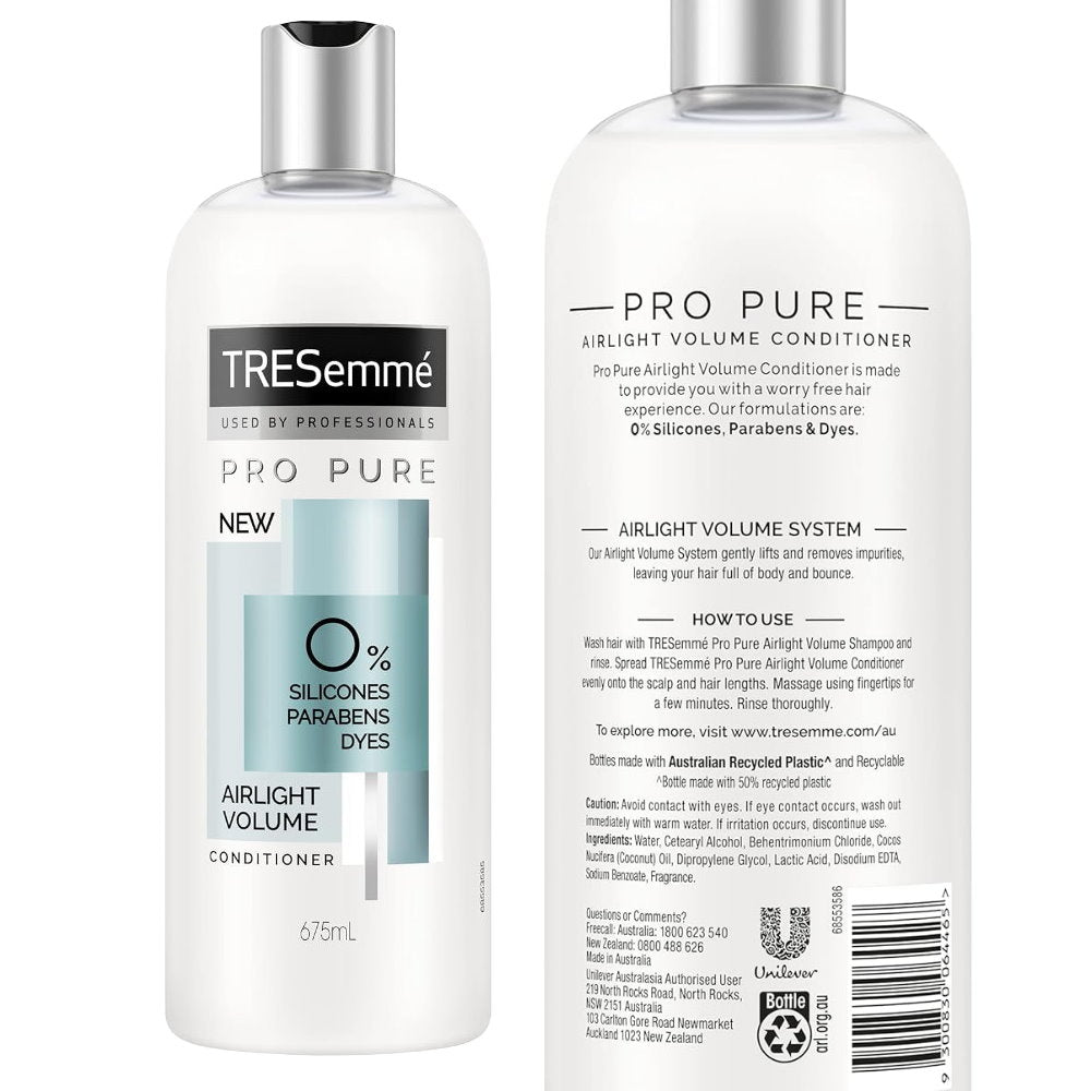 6x Tresemme Pro Pure Airlight Volume Conditioner 675ml