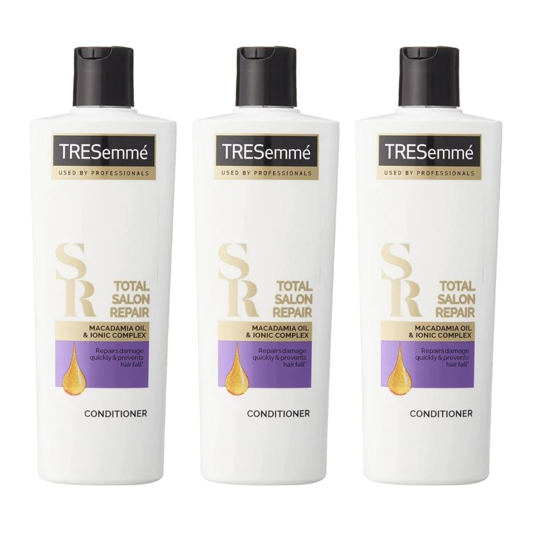 3x Tresemme Total Salon Repair Conditioner 340mL Macadamia Oil and Ionic Complex