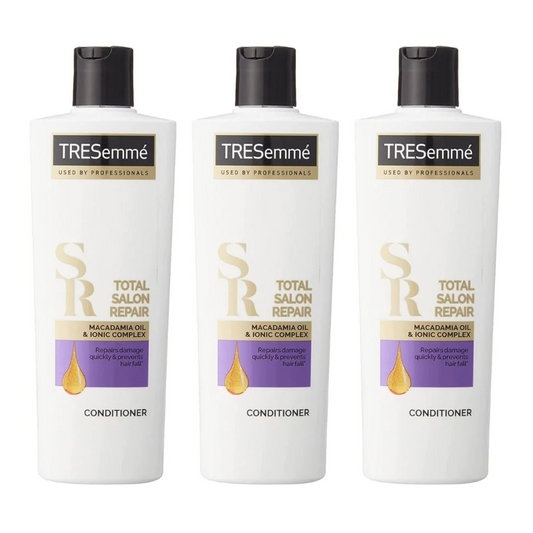 3x Tresemme Total Salon Repair Conditioner 340mL Macadamia Oil and Ionic Complex