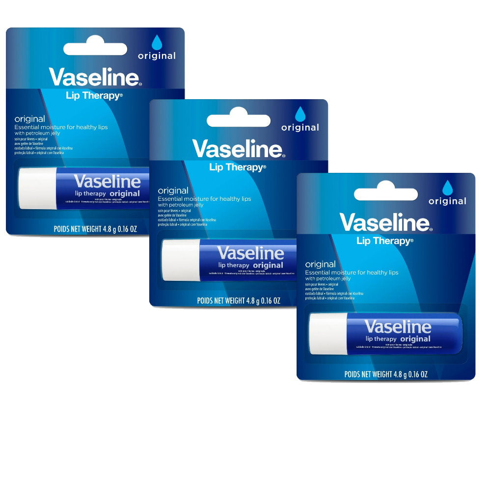 3x Vaseline Lip Therapy Lip Balm Original 4.8g