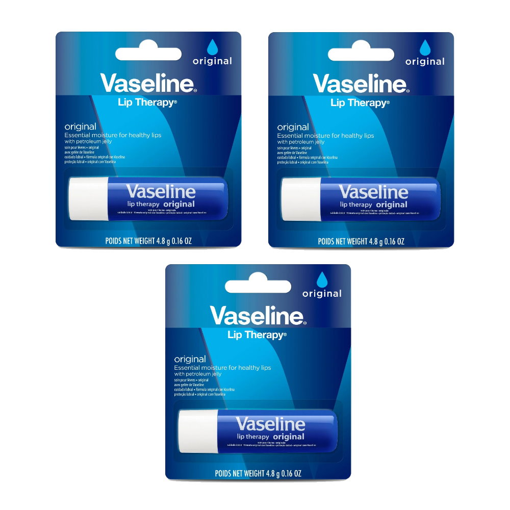 3x Vaseline Lip Therapy Lip Balm Original 4.8g