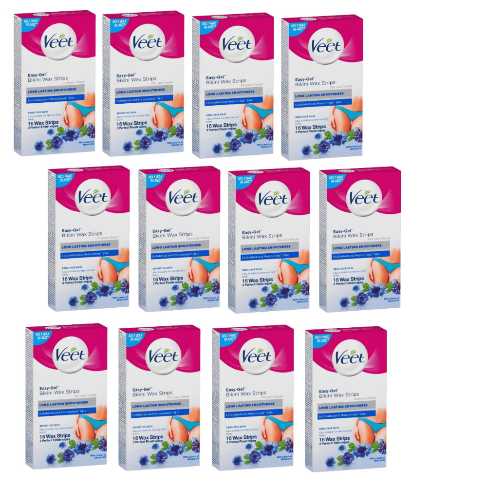 12x Veet Bikini Wax 16 Strips EXP 30/08/2025