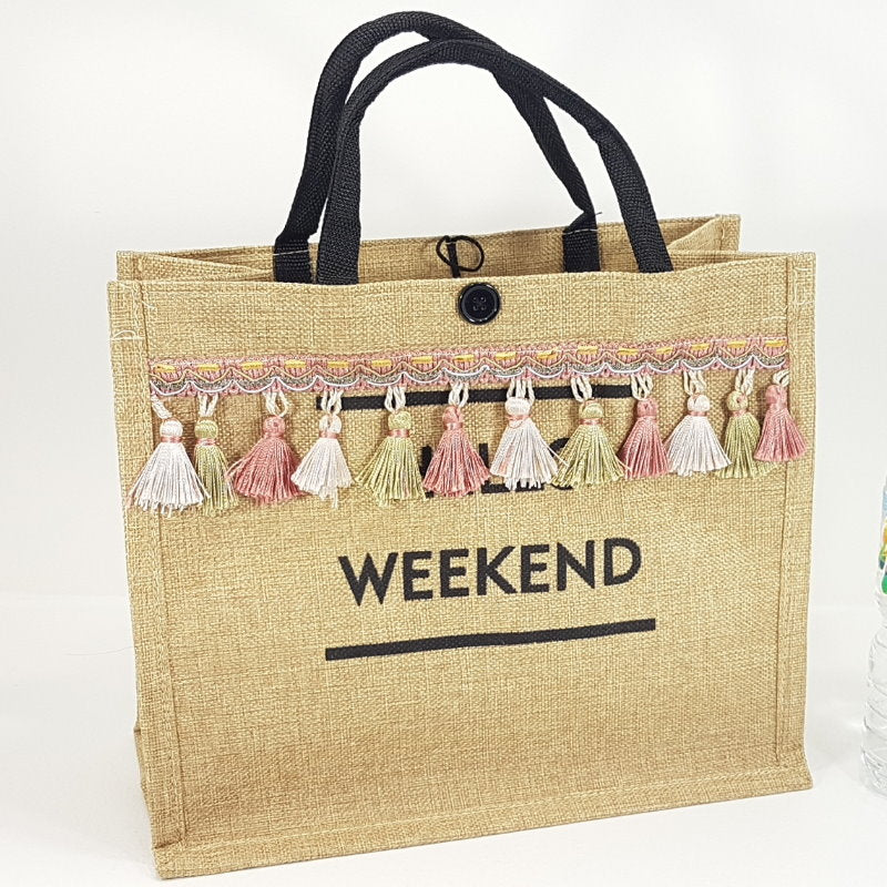 Rosy Lane Weekend / Day Bag - Hello Weekend Hand Bag, Tan
