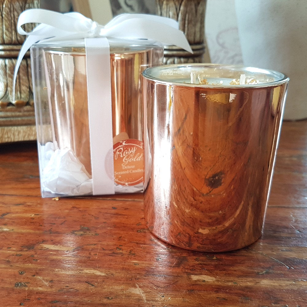 Rosy Gold Double Scented Candles Large Rose Gold Lychee & Peony - Makeup Warehouse Australia