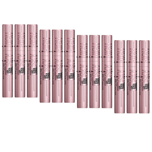 12x Maybelline Lash Sensational Sky High Washable Mascara 01 Very Black