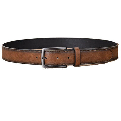 OSKA Men’s Pu Leather Belt Male Retro Cowboy - Tan Brown