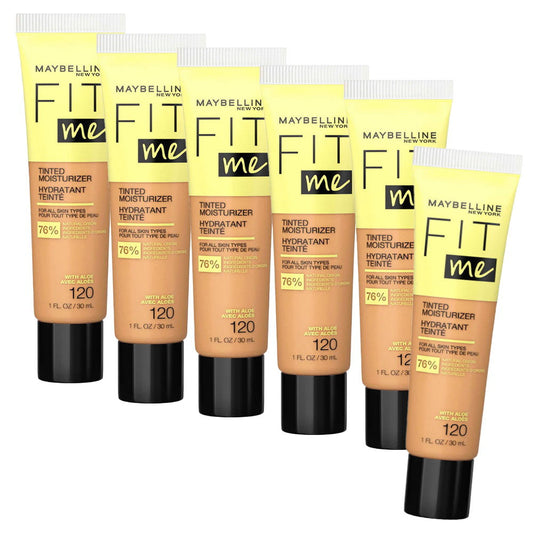 6x Maybelline Fit Me Tinted Moisturizer with Aloe 30ml 120