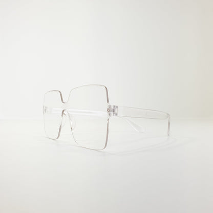 Rosy Lane Square Rimless Jelly Sunglasses - Clear