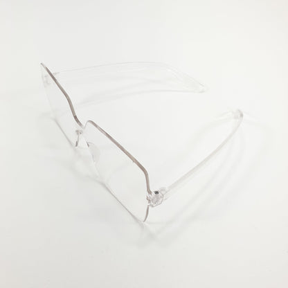 Rosy Lane Square Rimless Jelly Sunglasses - Clear