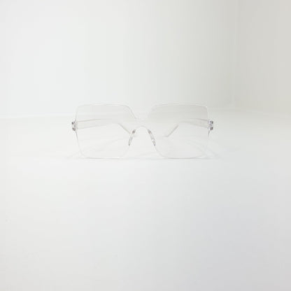 Rosy Lane Square Rimless Jelly Sunglasses - Clear