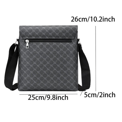 OSKA Men's Casual PU Leather Shoulder Bag - Gray