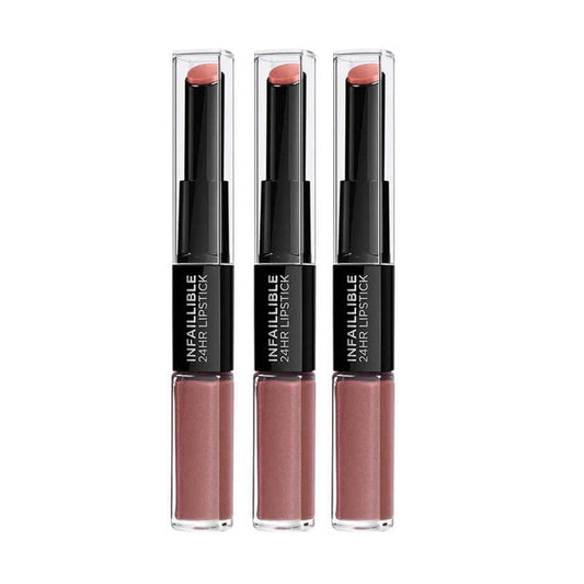 3x L'Oreal Paris Infallible 2 Step Lipstick 5.7ml 312 Incessant