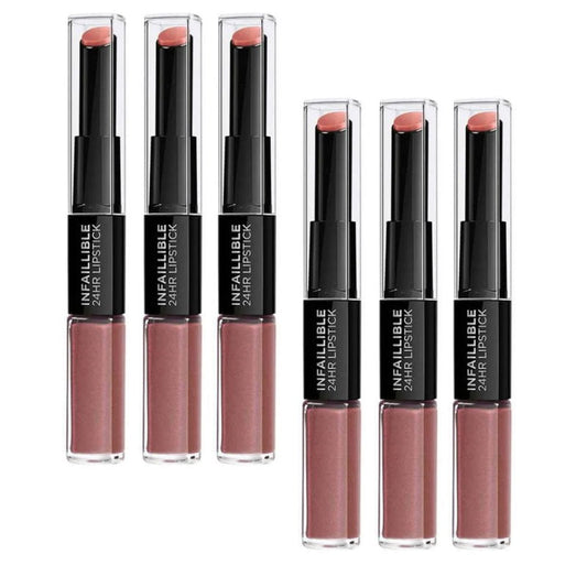 6x L'Oreal Paris Infallible 2 Step Lipstick 5.7ml 312 Incessant