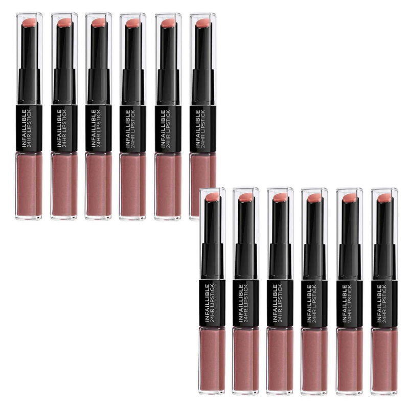 12x L'Oreal Paris Infallible 2 Step Lipstick 5.7ml 312 Incessant