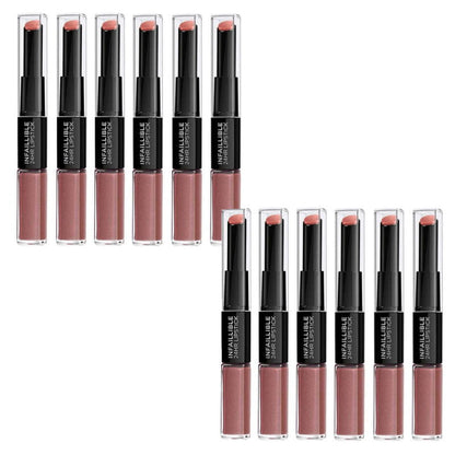 12x L'Oreal Paris Infallible 2 Step Lipstick 5.7ml 312 Incessant