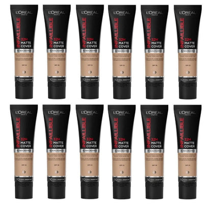12x L'Oreal Paris Infaillible 32H Matte Cover Foundation 30ml 110 Cool Undertone