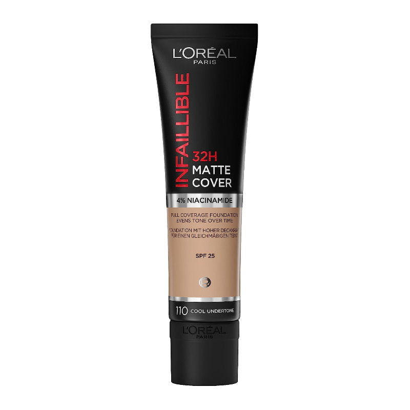 6x L'Oreal Paris Infaillible 32H Matte Cover Foundation 30ml 110 Cool Undertone
