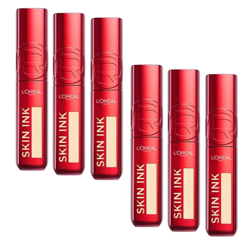 6x L'Oreal Paris Infallible Skin Ink 2 in 1 Foundation Concealer 15ml 20 Light Neutral