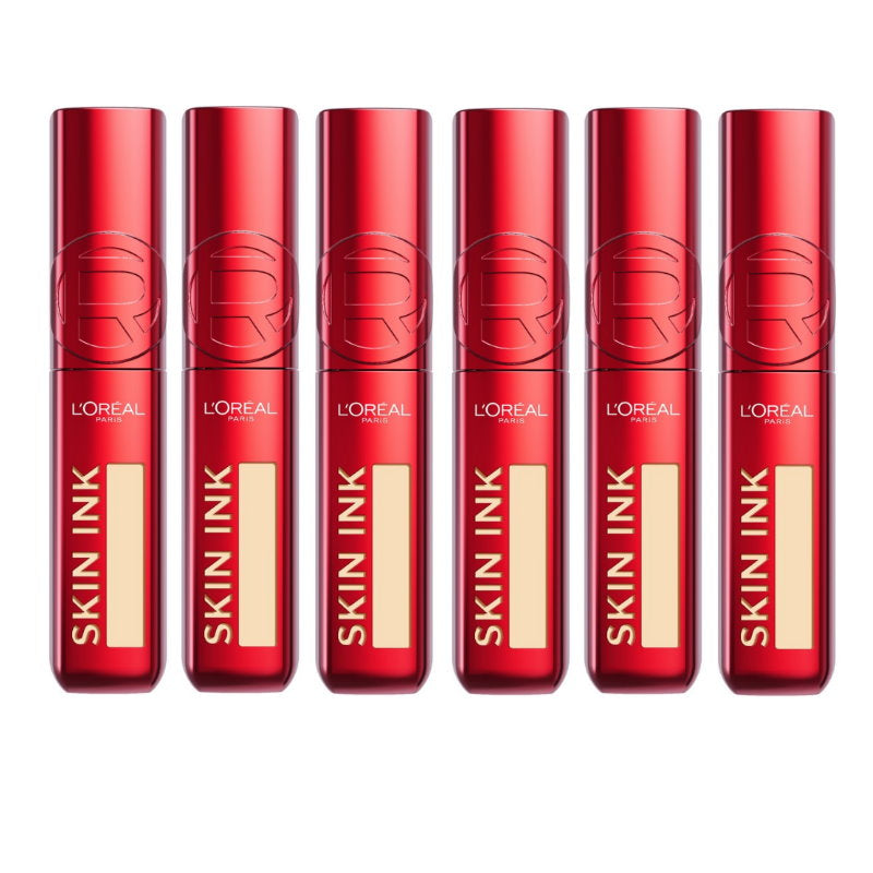 6x L'Oreal Paris Infallible Skin Ink 2 in 1 Foundation Concealer 15ml 100 Light Warm