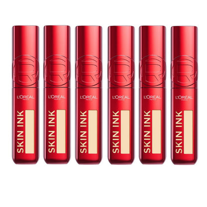 6x L'Oreal Paris Infallible Skin Ink 2 in 1 Foundation Concealer 15ml 100 Light Warm