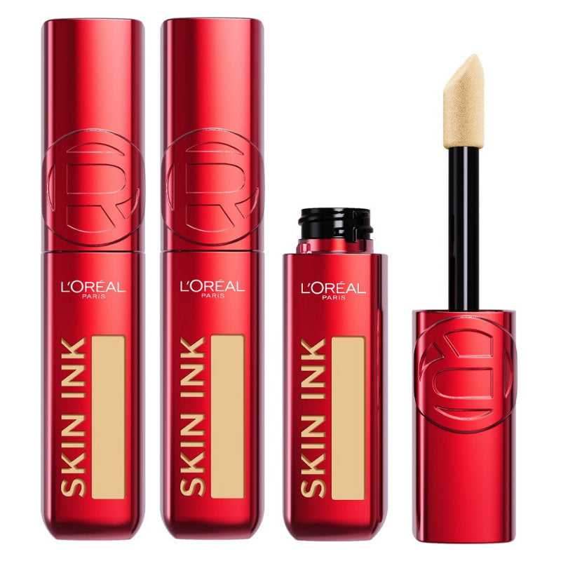 3x L'Oreal Paris Infallible Skin Ink 2 in 1 Foundation Concealer 15ml 140 Light Warm