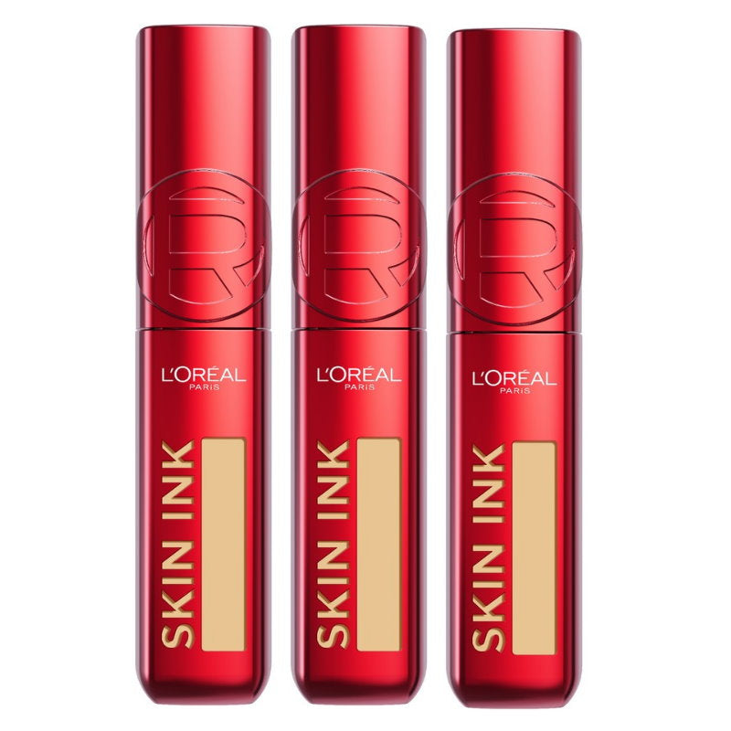 3x L'Oreal Paris Infallible Skin Ink 2 in 1 Foundation Concealer 15ml 140 Light Warm