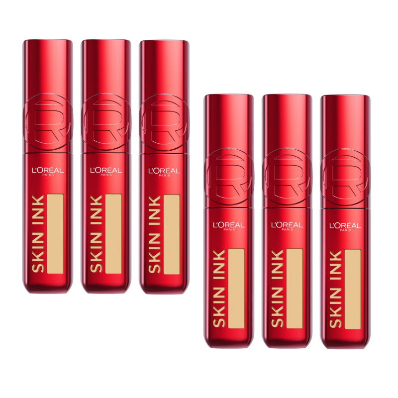 6x L'Oreal Paris Infallible Skin Ink 2 in 1 Foundation Concealer 15ml 140 Light Warm
