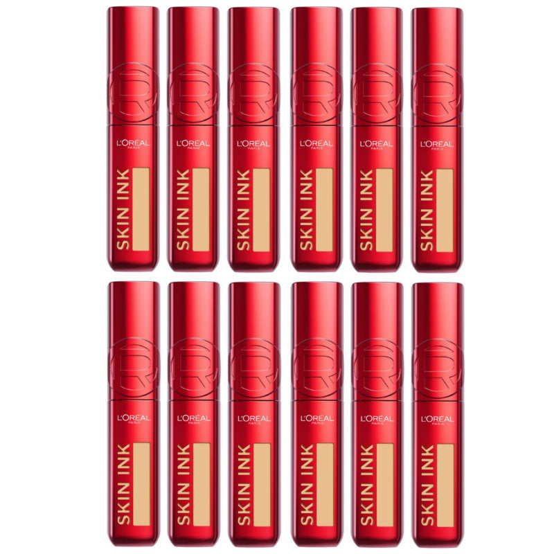 12x L'Oreal Paris Infallible Skin Ink 2 in 1 Foundation Concealer 15ml 180 Medium Cool