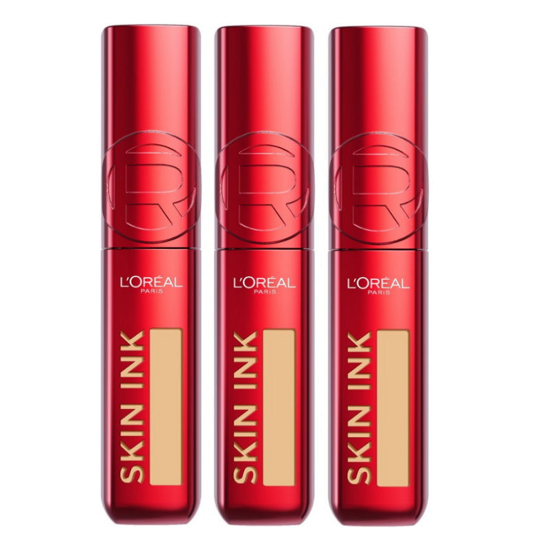 3x L'Oreal Paris Infallible Skin Ink 2 in 1 Foundation Concealer 15ml 180 Medium Cool