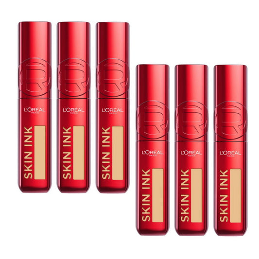 6x L'Oreal Paris Infallible Skin Ink 2 in 1 Foundation Concealer 15ml 180 Medium Cool