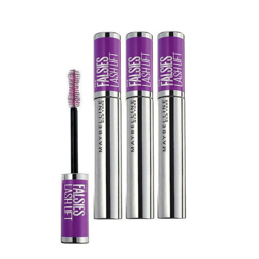 3x Maybelline The Falsies Lash Lift Mascara Washable 9.6ml Blackest Black