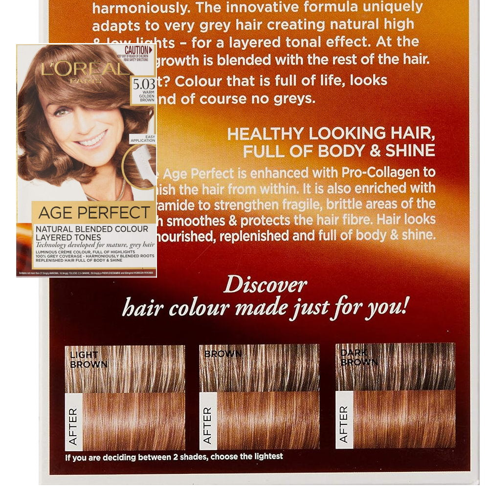 L'Oreal Paris Excellence Age Perfect Hair Colour 5.03 Warm Golden Brown