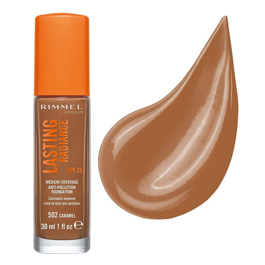 Rimmel Lasting Radiance Foundation 502 Caramel - Makeup Warehouse Australia