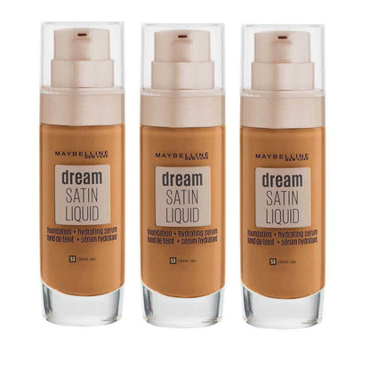 3x Maybelline Dream Satin Liquid Foundation with Hydrating Serum 53 Classic Tan