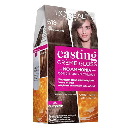 6x L'Oreal Paris Casting Creme Gloss Semi-Permanent Hair Colour 613 Iced Mochaccino