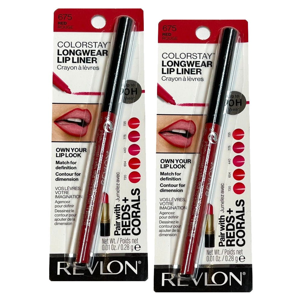 2x Revlon ColorStay Longwear Lip Liner 675 Red Rouge