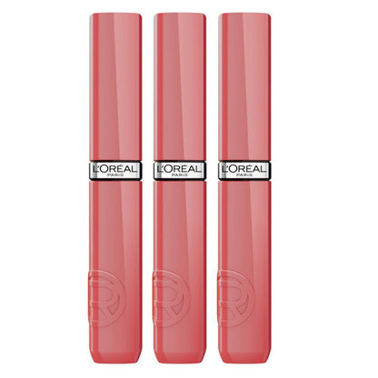 3x L'Oreal Paris Infallible Lacque Resistance Liquid Lipstick 4ml 600 Le Nu Rose