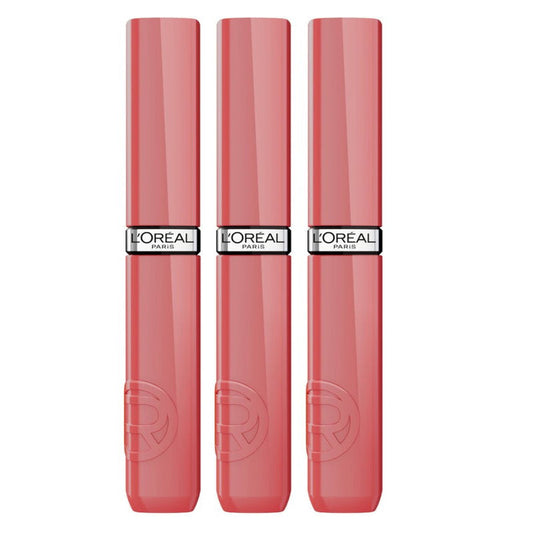 3x L'Oreal Paris Infallible Lacque Resistance Liquid Lipstick 4ml 600 Le Nu Rose