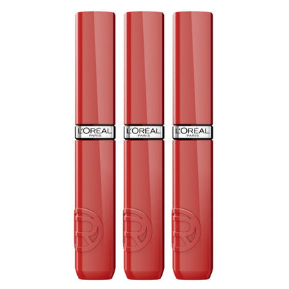 3x L'Oreal Paris Infallible Lacque Resistance Liquid Lipstick 4ml 635 Worth It Medium