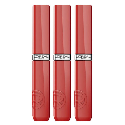 3x L'Oreal Paris Infallible Lacque Resistance Liquid Lipstick 4ml 635 Worth It Medium