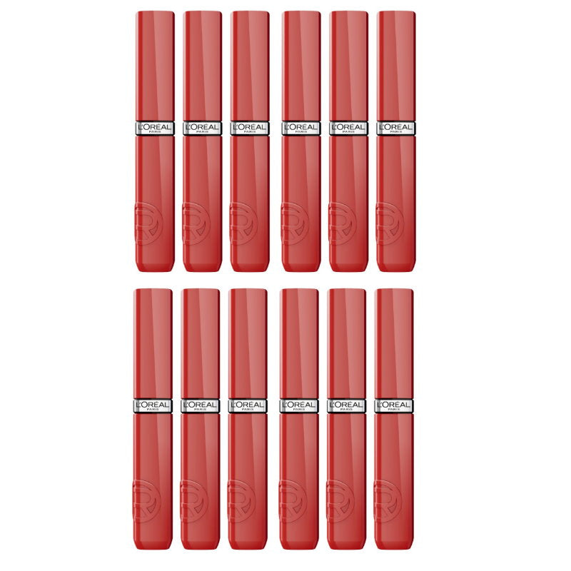 12x L'Oreal Paris Infallible Lacque Resistance Liquid Lipstick 4ml 635 Worth It Medium